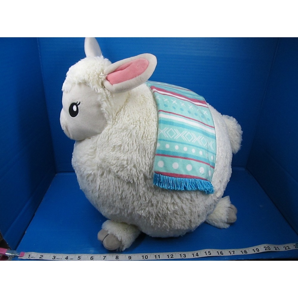 Large Squishable Brand Llama Alpaca With Teal Saddle Blanket 16" Tall Huggable